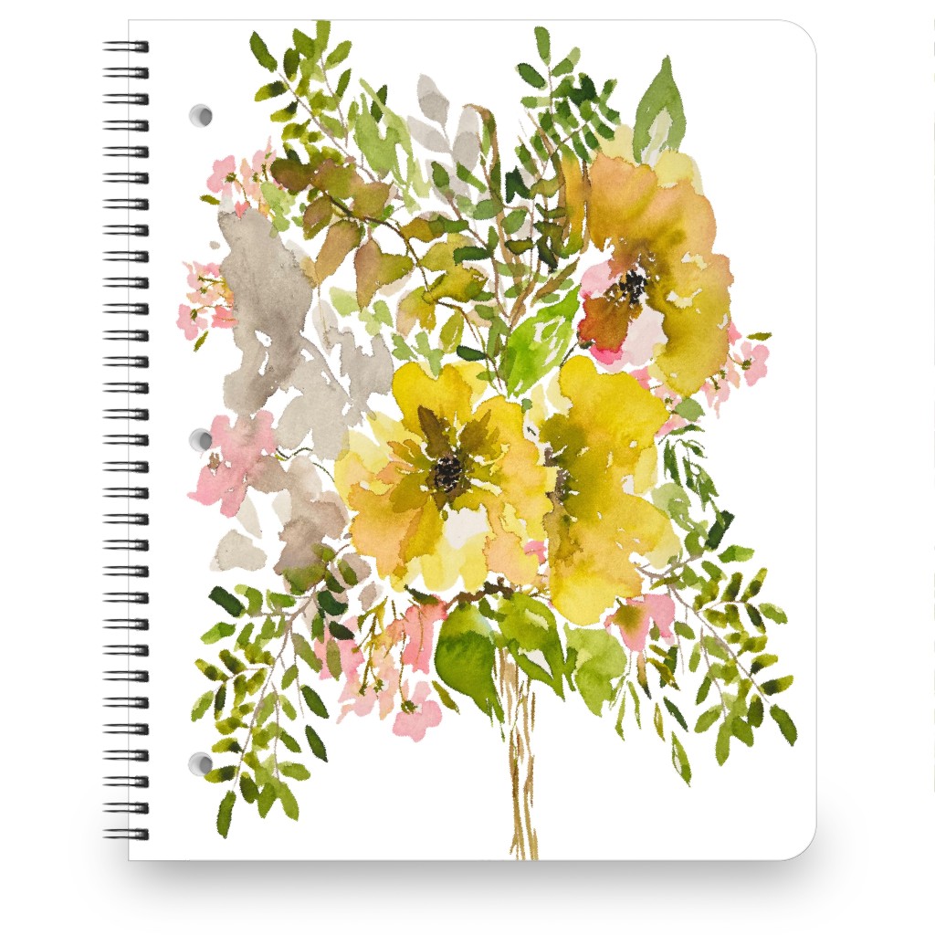 Floral Bouquet - Yellow Notebook, 8.5x11, Yellow