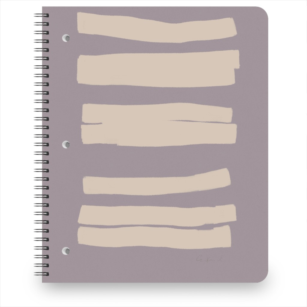 Bold Stripes Abstract Ii Notebook, 8.5x11, Purple, Clay