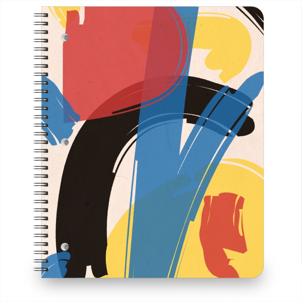 Primary Painterly Abstract - Multi Notebook, 8.5x11, Multicolor