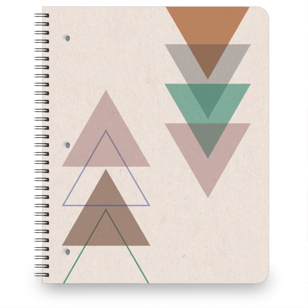 Minimalist Mod Triangels - Neutral Notebook, 8.5x11, Beige, Pearl