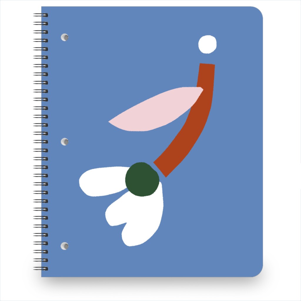 Flower - Multi on Blue Notebook, 8.5x11, Blue, True Blue