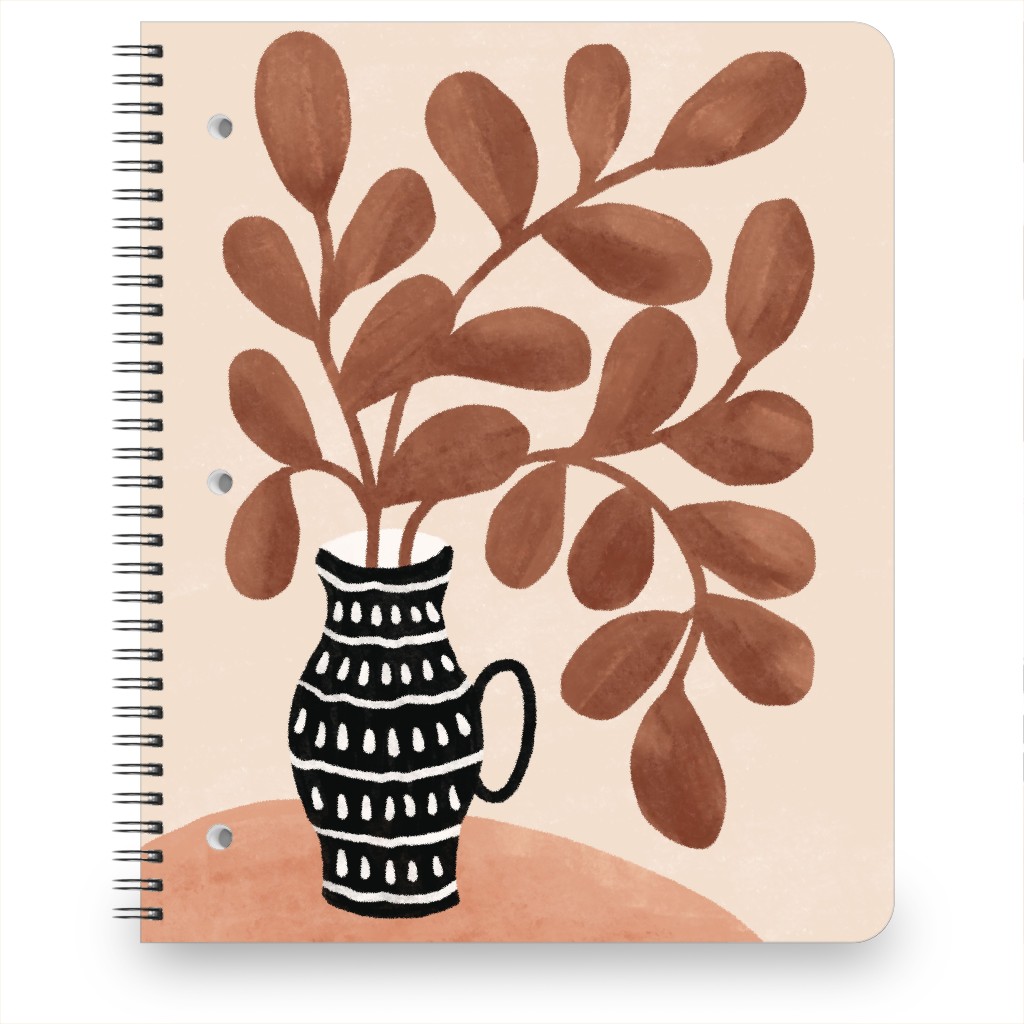 the Vase I - Neutral Notebook, 8.5x11, Brown, Brown