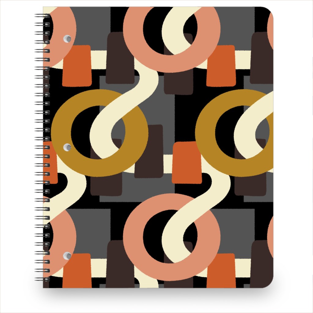 Ribbons and Rings Notebook, 8.5x11, Multicolor, Beige
