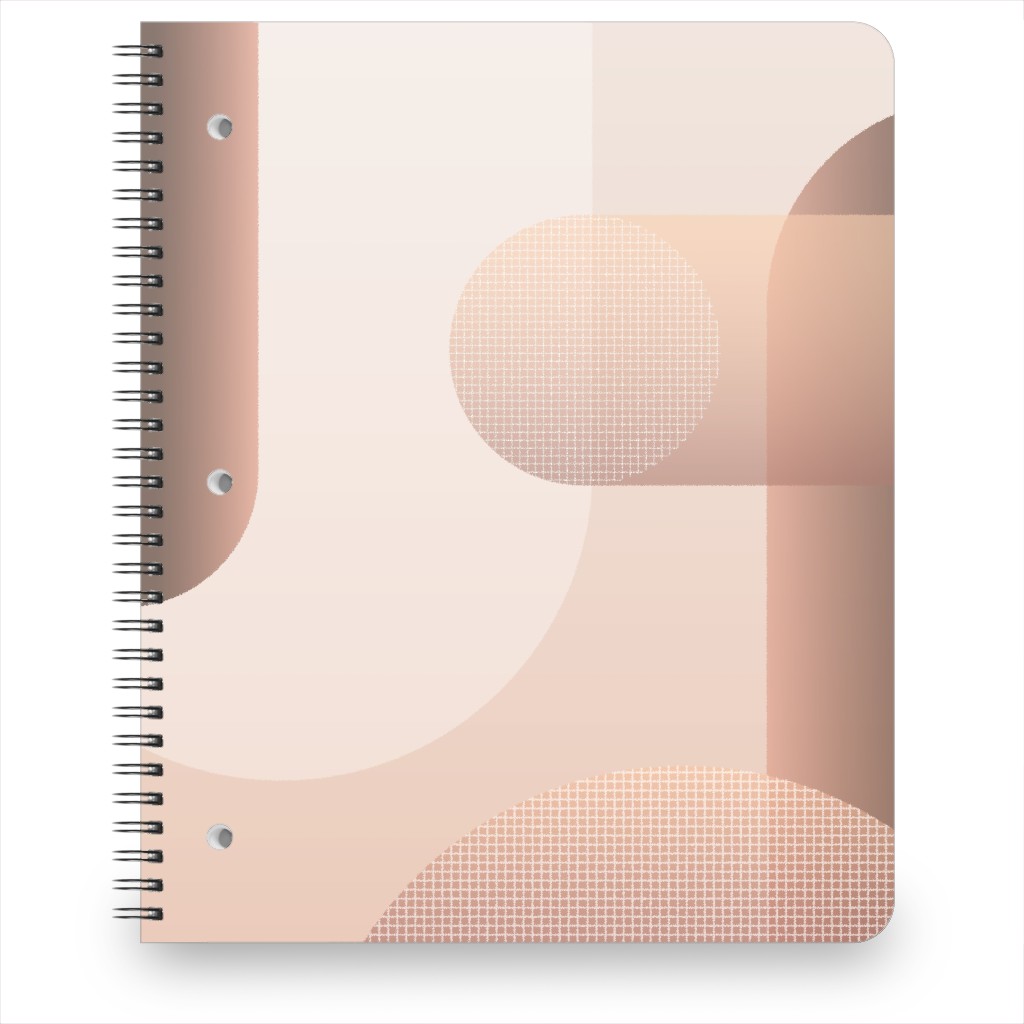Geometric Curves - Neutral Notebook, 8.5x11, Pink, Bright Pink