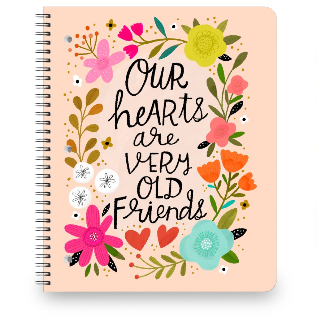 Our Hearts Are Very Old Friends - Light Pink Notebook, 8.5x11, Pink