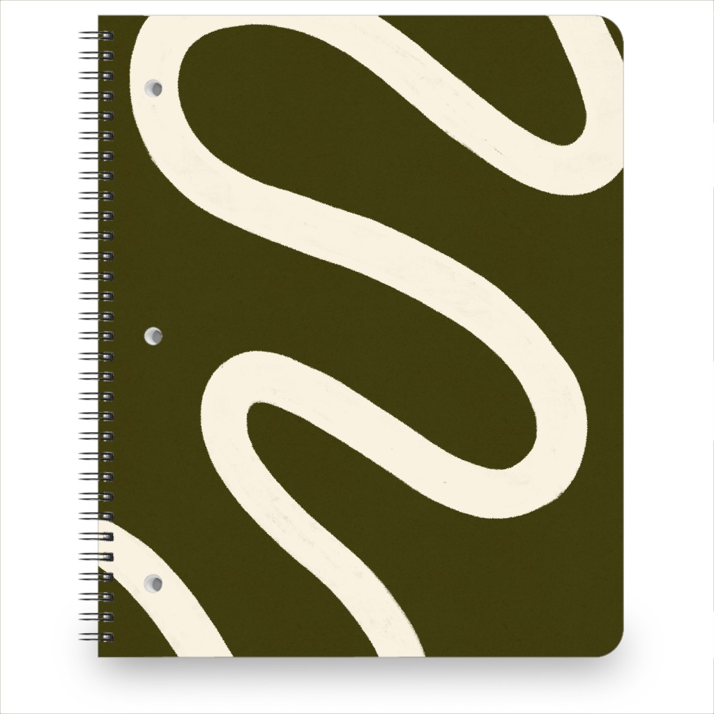 Tangled Brush Strokes Ii Notebook, 8.5x11, Green, Hunter