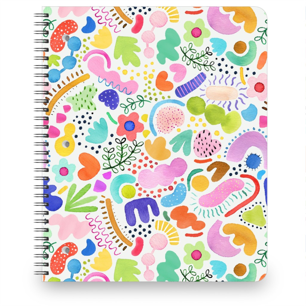 Playful Abstract Shapes - Bold Notebook, 8.5x11, Multicolor