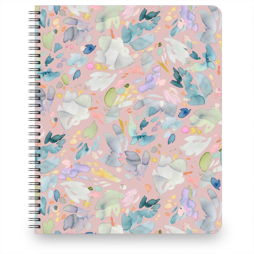 Abstract Petal Flowering Notebook, 8.5x11, Pink, Alpaca