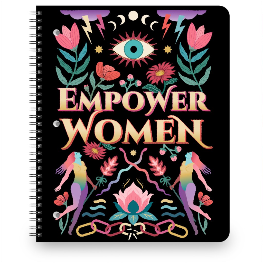 Empower - Multi on Black Notebook, 8.5x11, Black