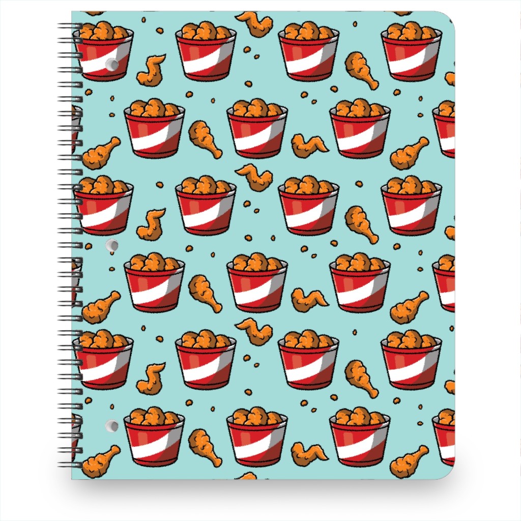 Fried Chicken Bucket Notebook, 8.5x11, Blue