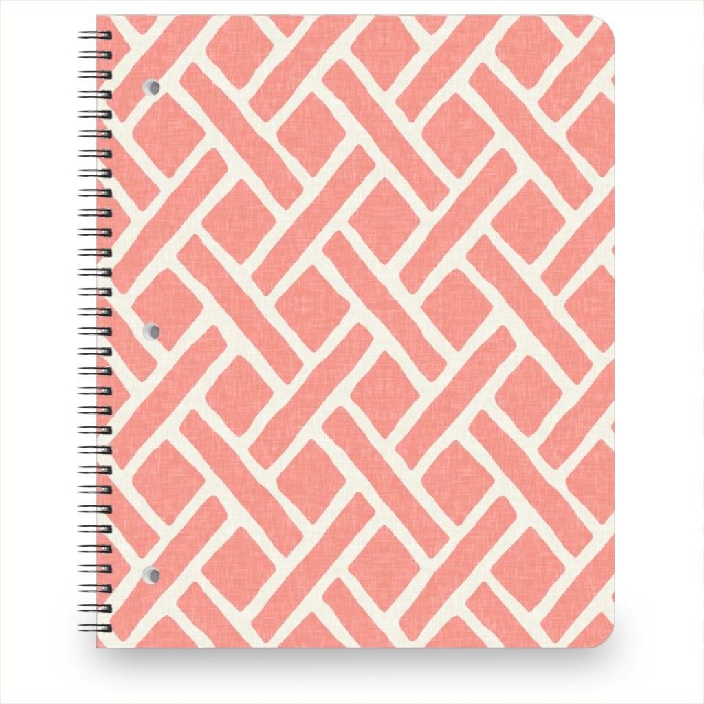 Lattice - Light Coral Notebook, 8.5x11, Pink