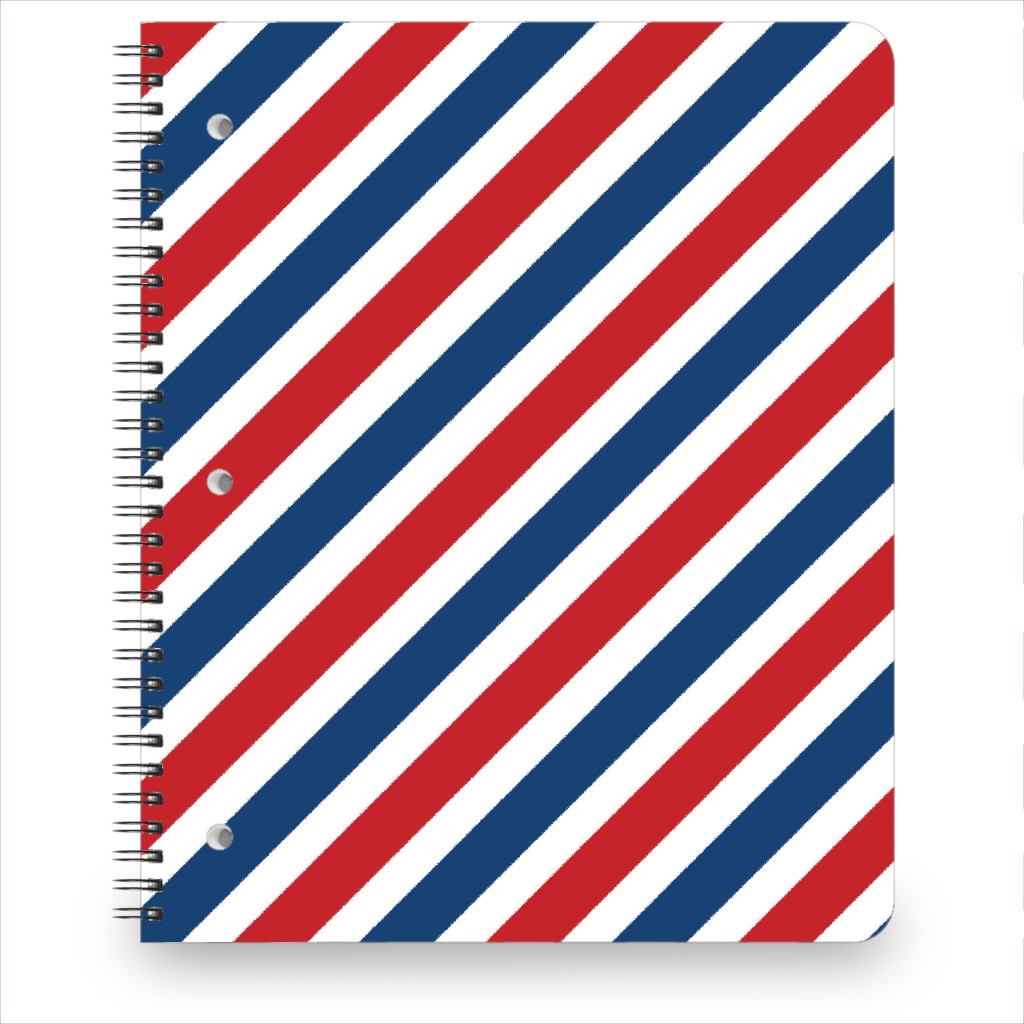 American Stripes Diagonal - Multi Notebook, 8.5x11, Multicolor