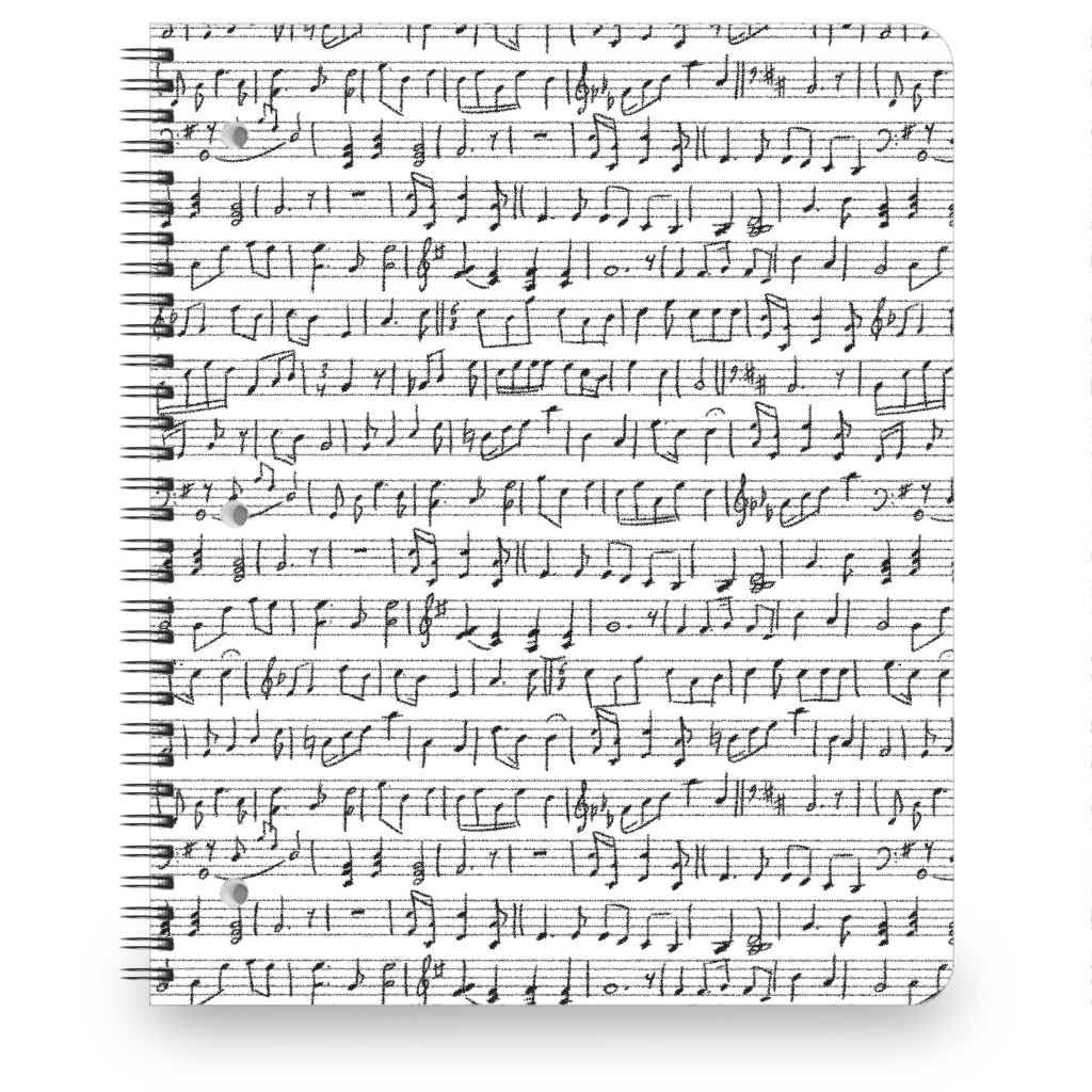 Music - Favorite Subject Notebook, 8.5x11, Black, Black