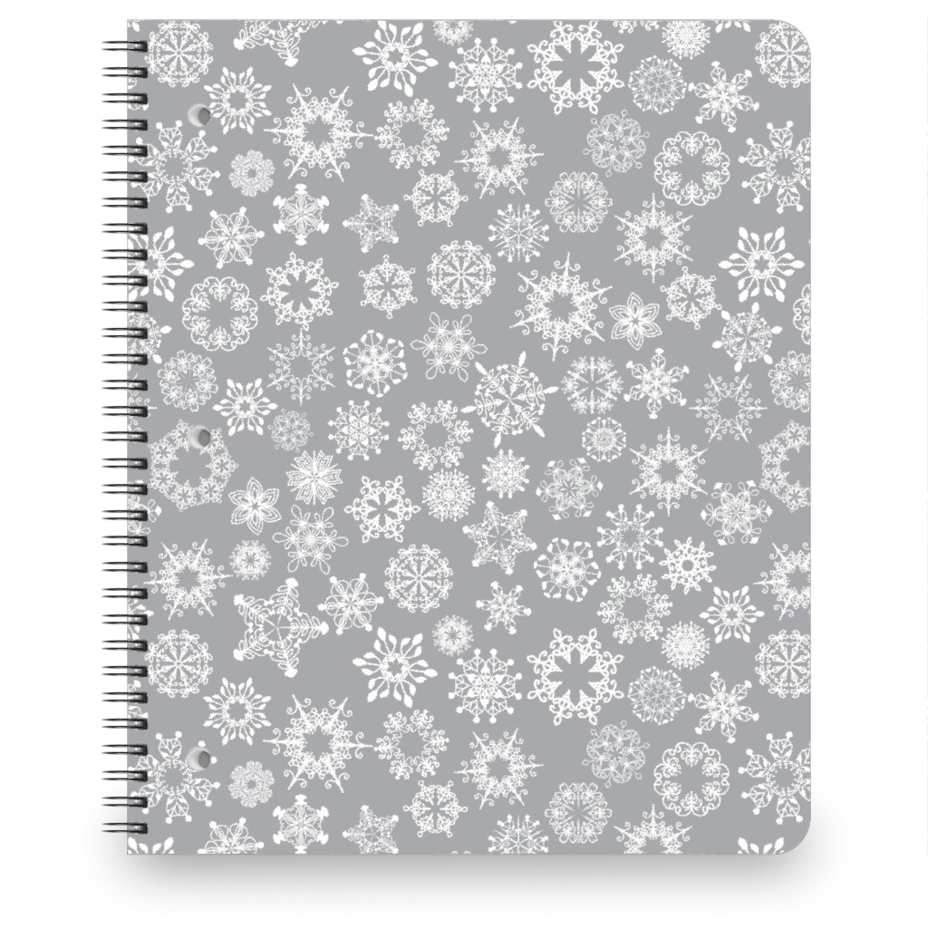 Snowflake Silver Notebook, 8.5x11, Gray, Gray
