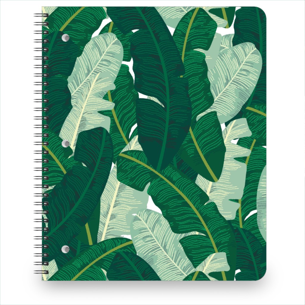 Classic Banana Leaves in Palm Springs Green Notebook, 8.5x11, Green, Classic Green