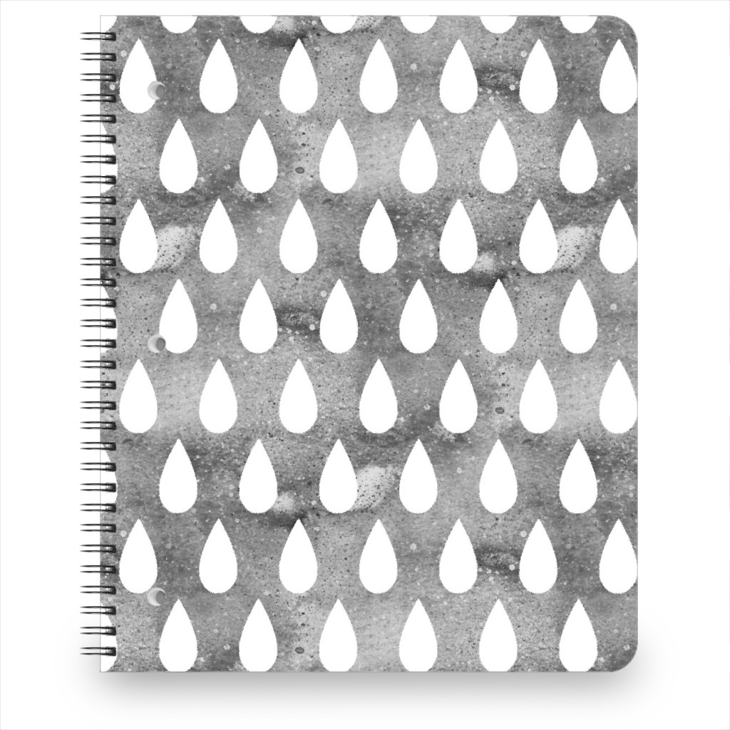 Drops Notebook, 8.5x11, Gray, Steel