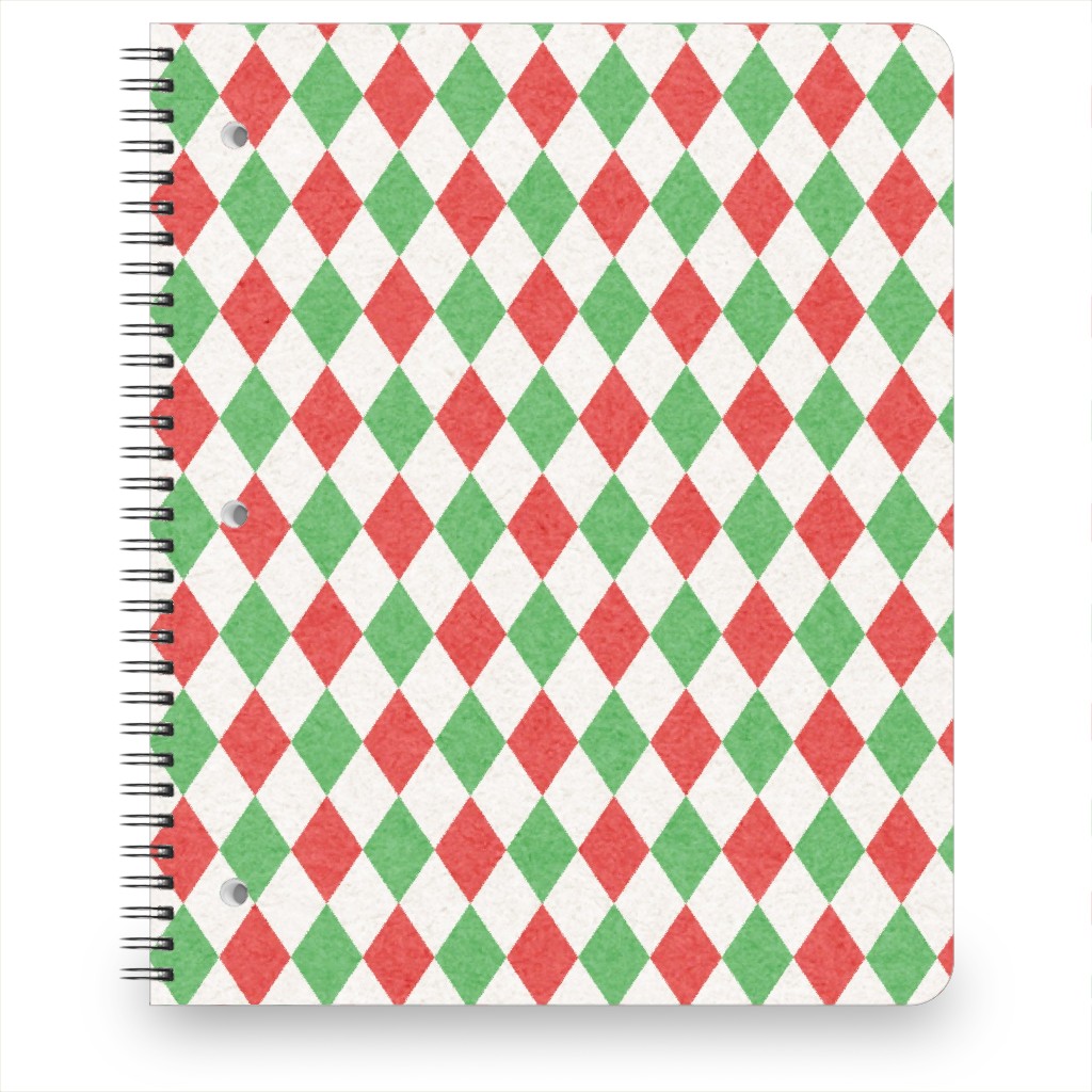Christmas Diamonds Notebook, 8.5x11, Multicolor