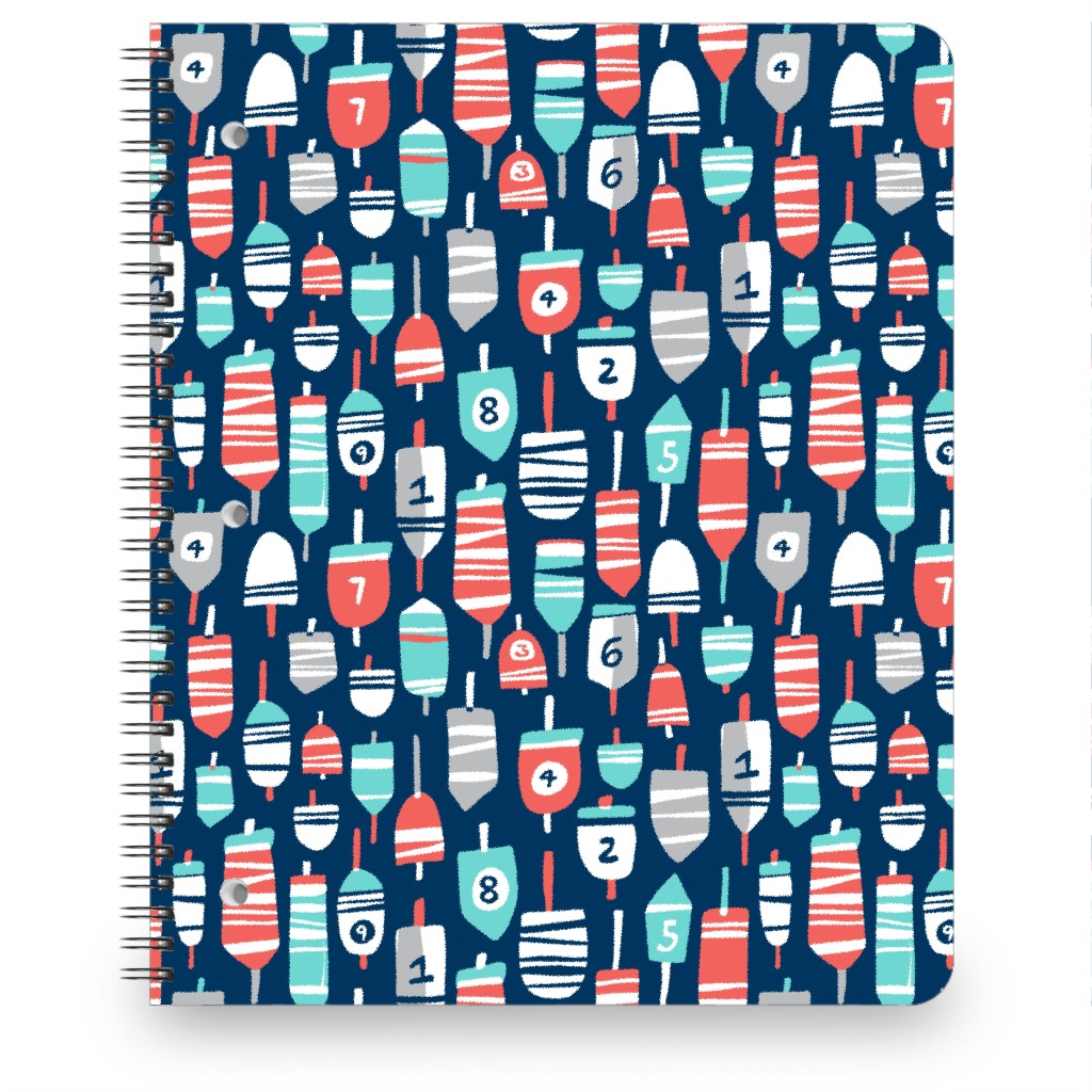 Oh Buoy - Multi on Navy Notebook, 8.5x11, Multicolor