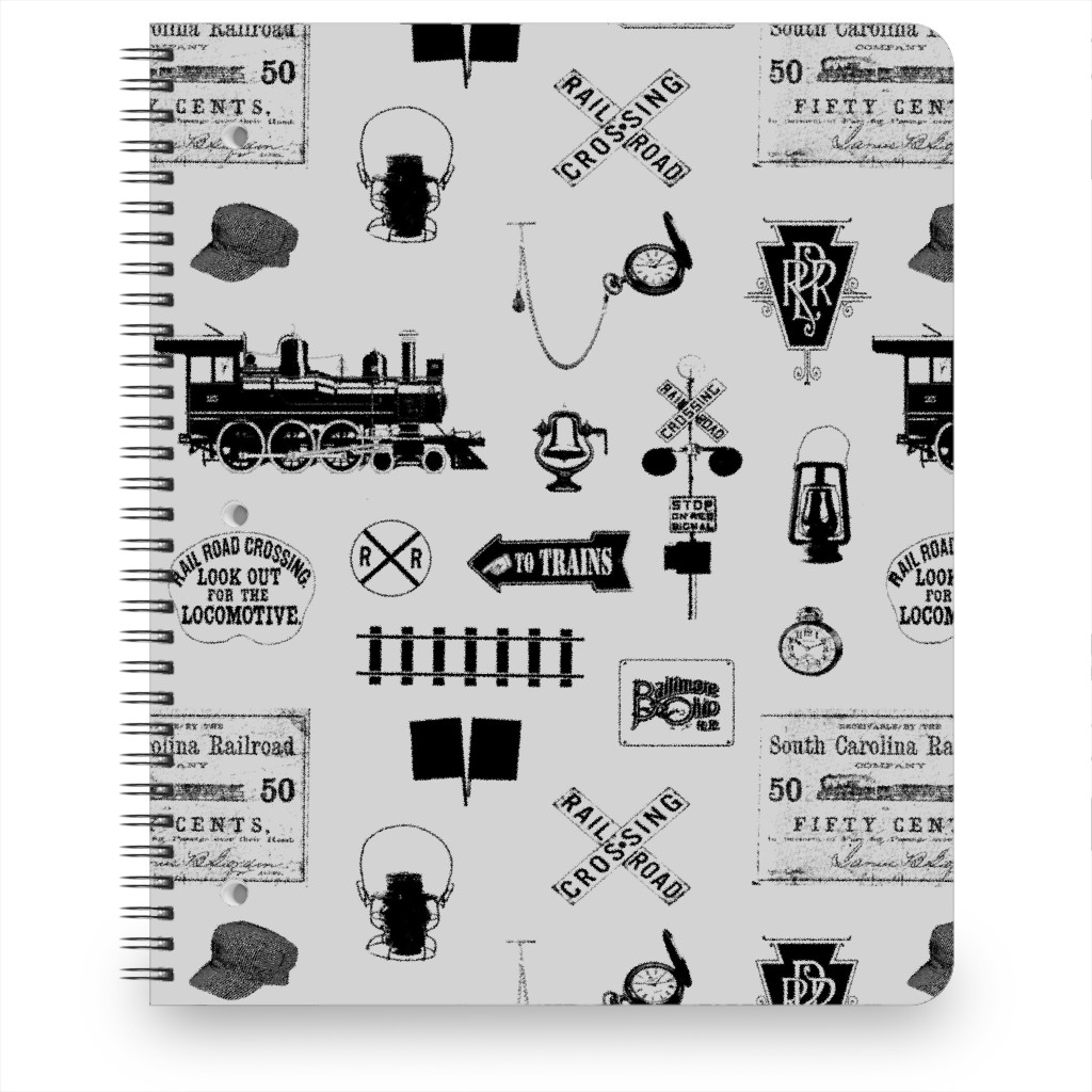 Railroad Notebook, 8.5x11, Gray, Fog