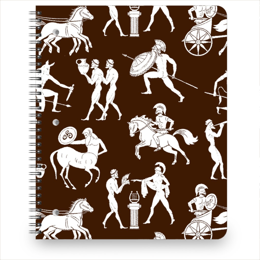 Greek Figures Notebook, 8.5x11, Brown, Cocoa