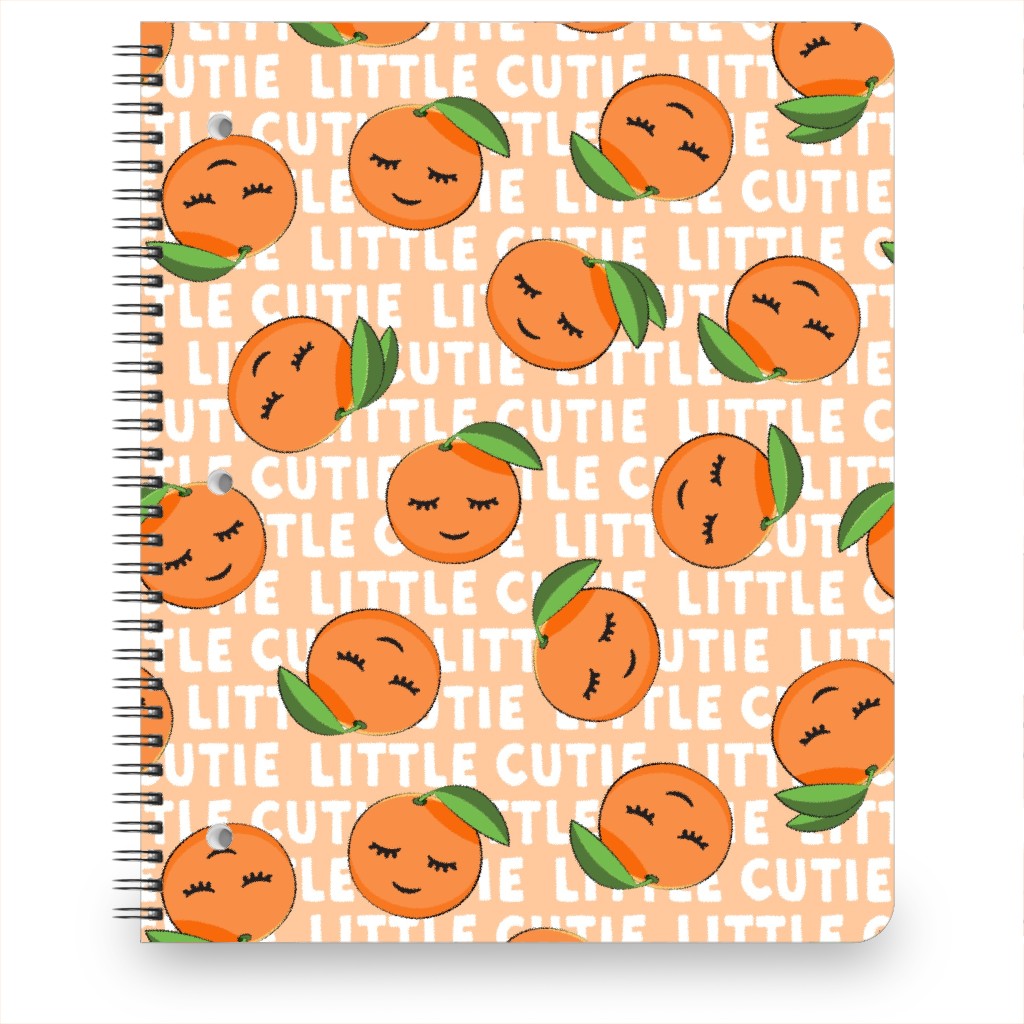 Little Cutie - Happy Oranges - Orange Notebook, 8.5x11, Orange, Orange