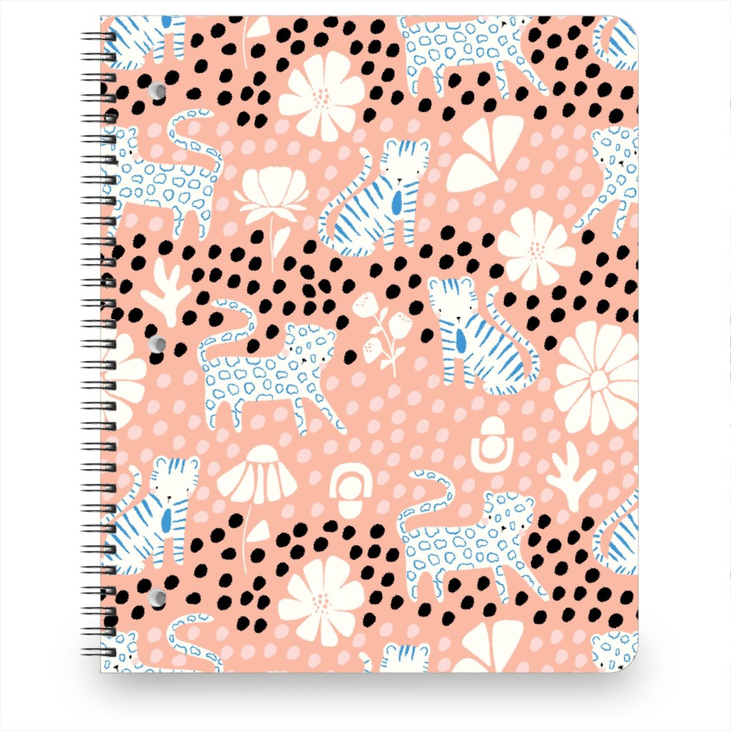 Jungle Cats - Pink Notebook, 8.5x11, Pink