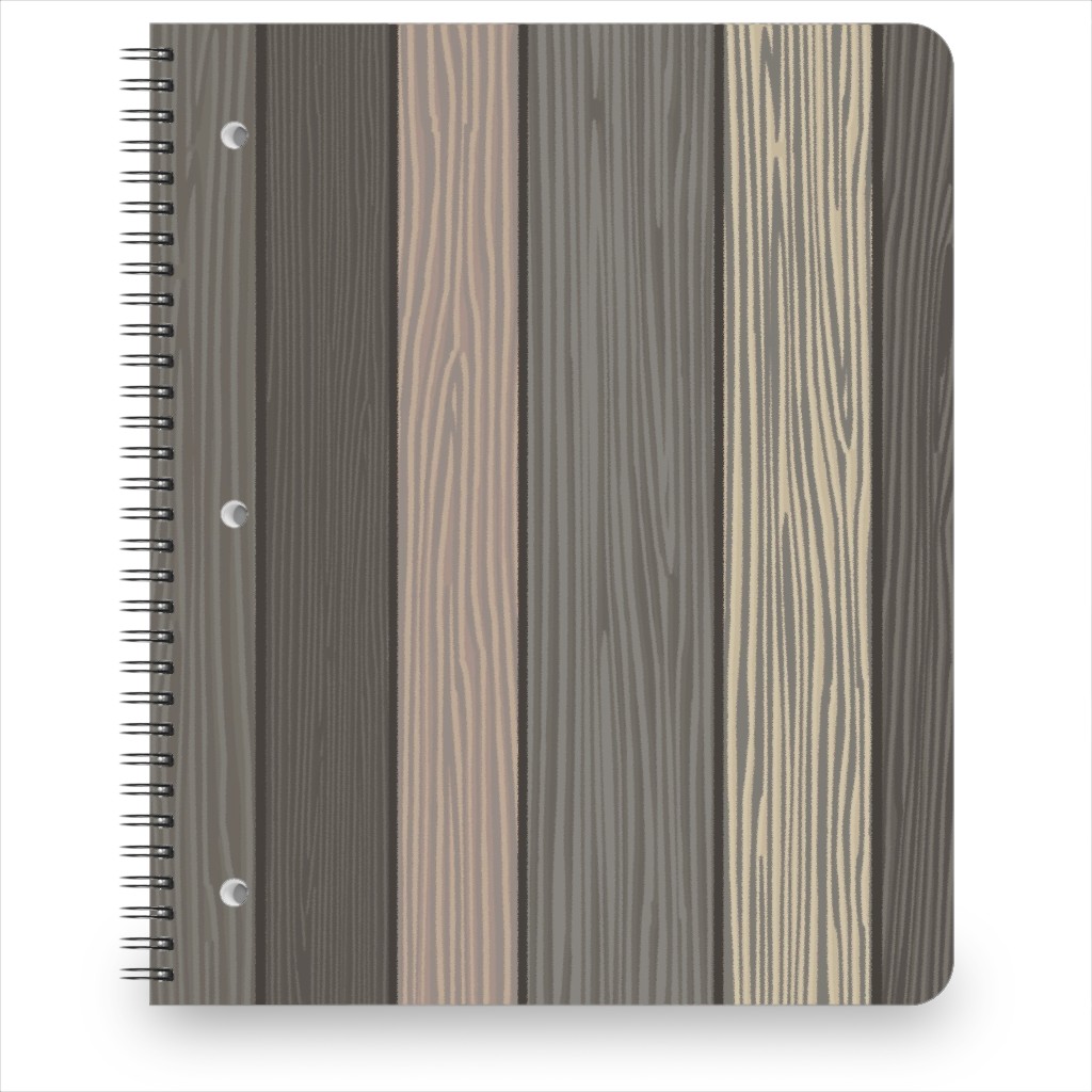 Old Wood Planks Driftwood - Brown Notebook, 8.5x11, Brown, Brown
