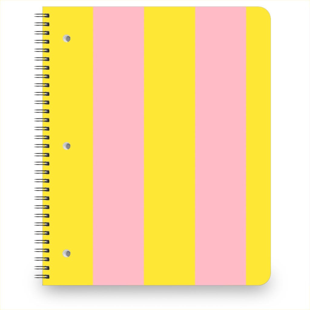 Vertical Stripes Notebook, 8.5x11, Pink, Peony