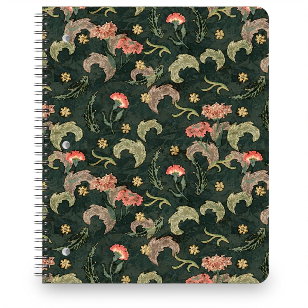 Victorian Floral - Enchanted Forest Notebook, 8.5x11, Green, Classic Green