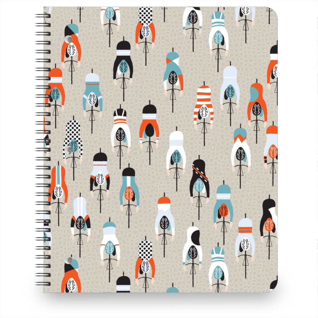 Cycling - Multicolor Notebook, 8.5x11, Beige