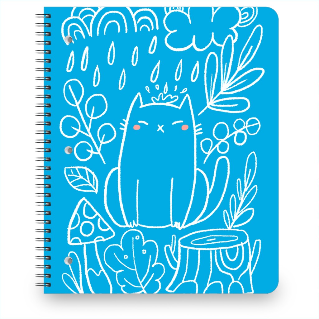 Outdoor Cat - Blue Notebook, 8.5x11, Blue, True Blue