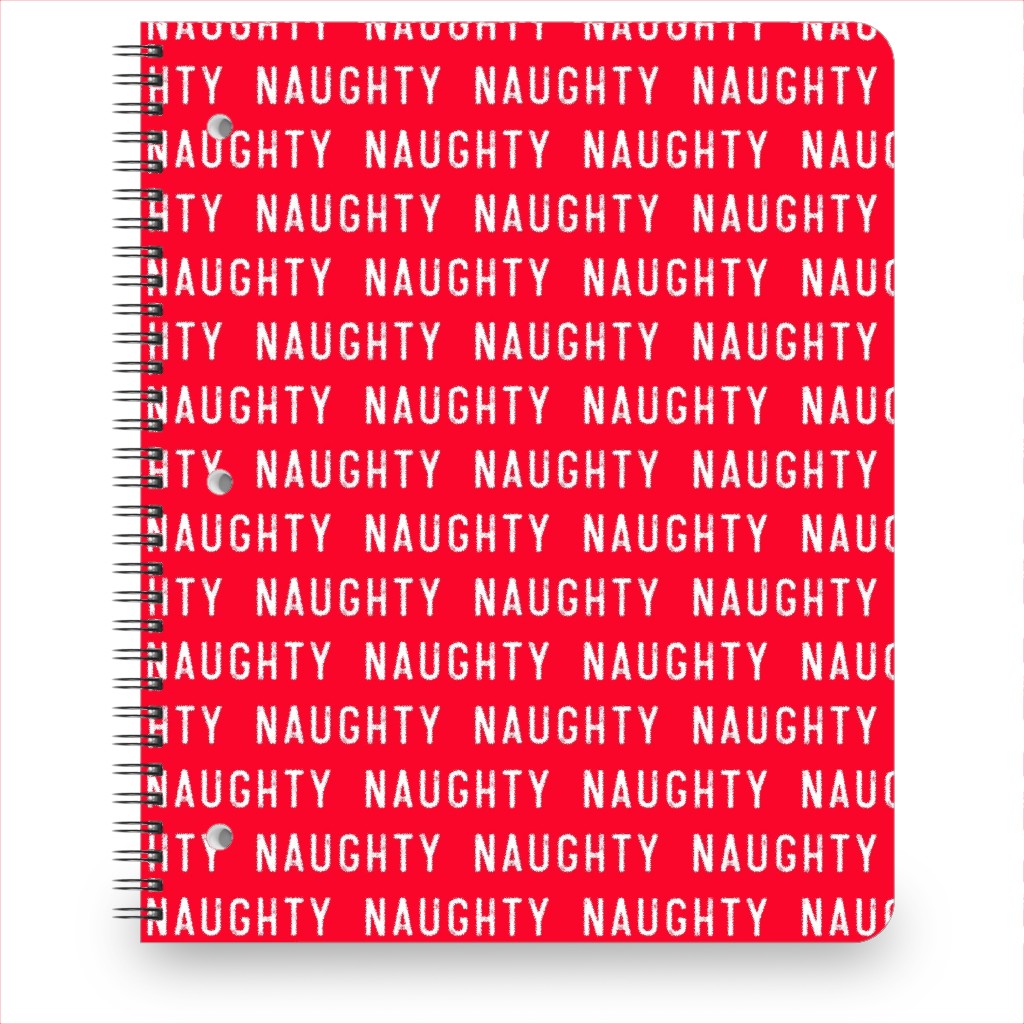 Naughty - Red Notebook, 8.5x11, Red, Red