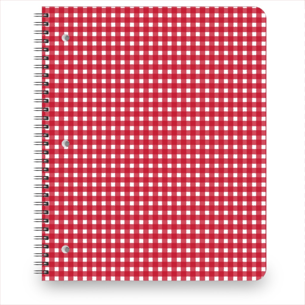 Classic Gingham - Red Notebook, 8.5x11, Red