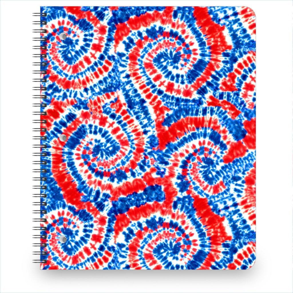 Tie Dye - Red White and Blue Notebook, 8.5x11, Multicolor