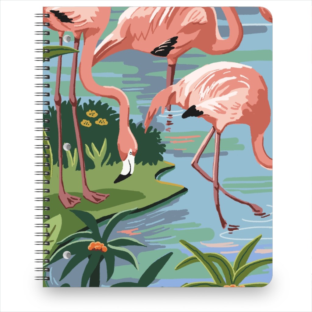 Flamingo Lagoon - Multicolor Notebook, 8.5x11, Multicolor