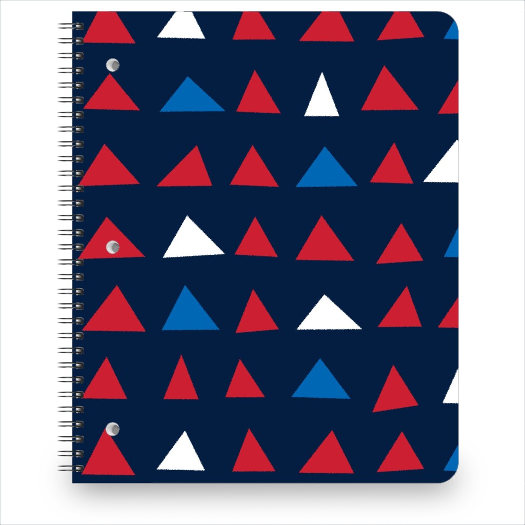 Triangles - Red White and Blue Notebook, 8.5x11, Blue, True Blue