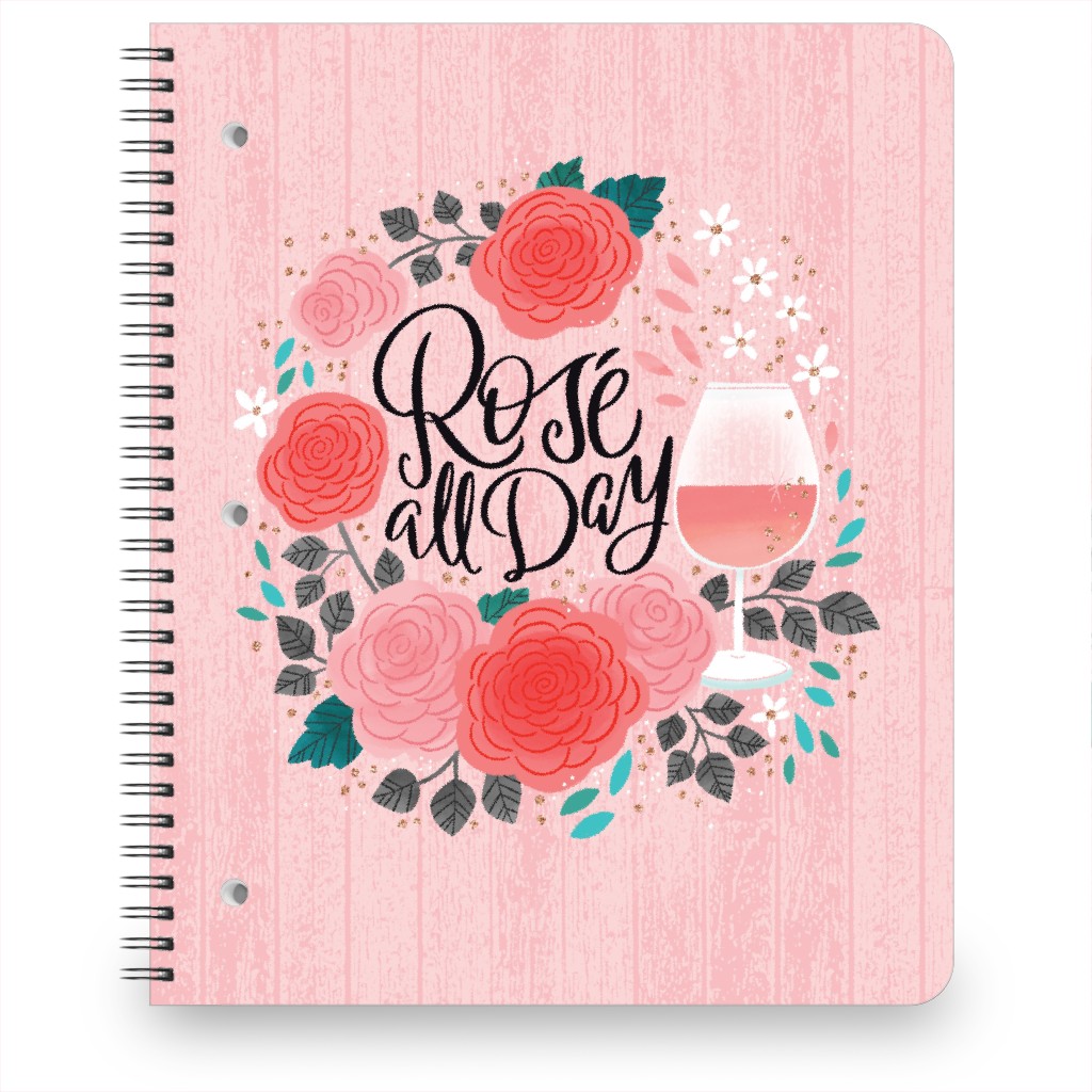 Ros All Day - Pink Notebook, 8.5x11, Pink, Bright Pink