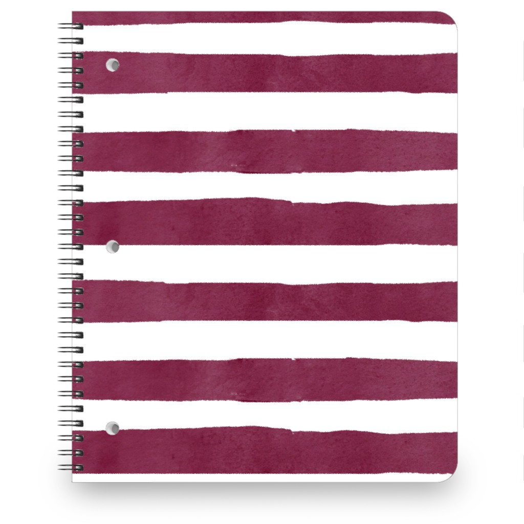 Stripe - Maroon Notebook, 8.5x11, Red