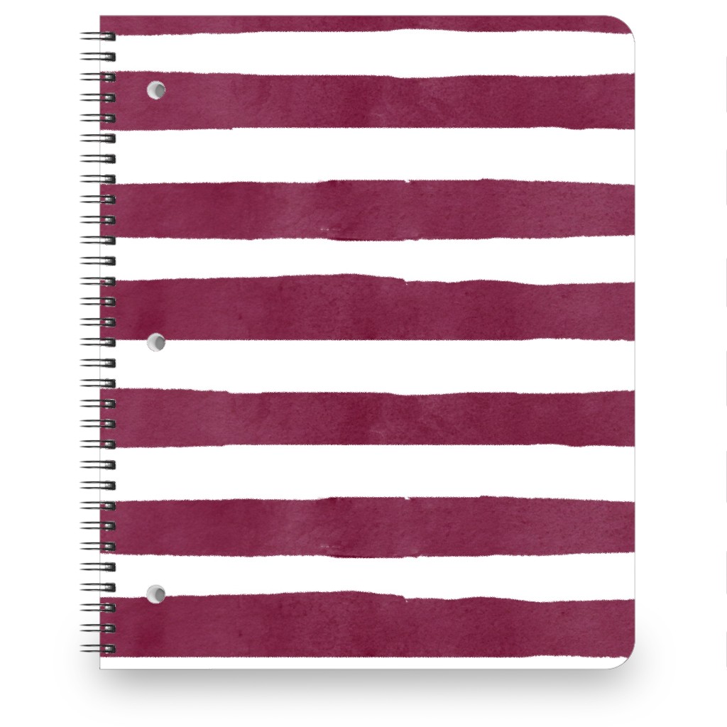 Stripe - Maroon Notebook, 8.5x11, Red, Red