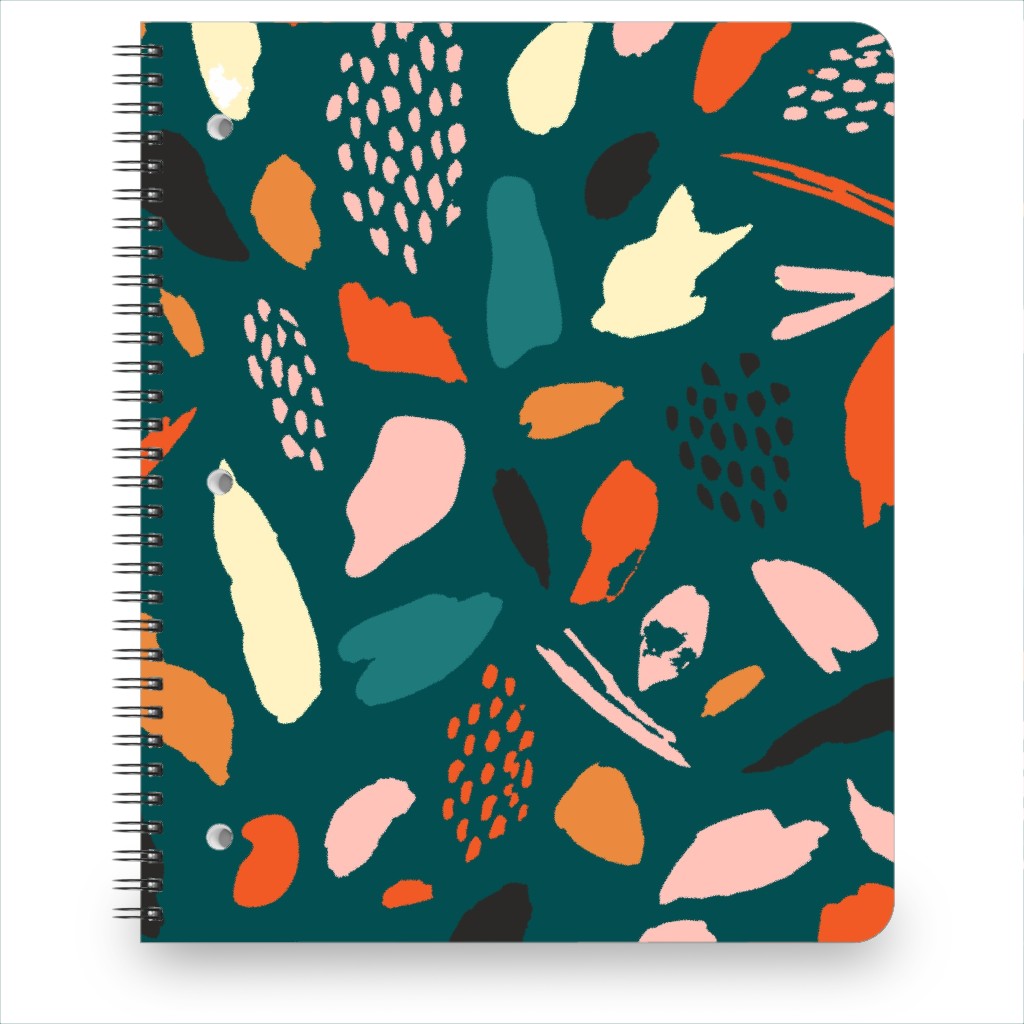 Splashes Pattern - Green Notebook, 8.5x11, Multicolor