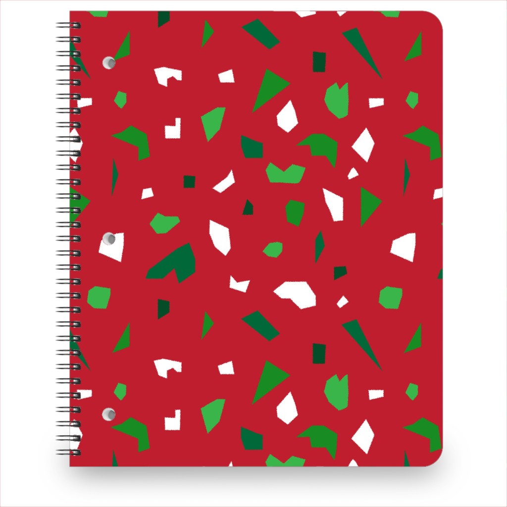 Christmas Terrazzo Notebook, 8.5x11, Red