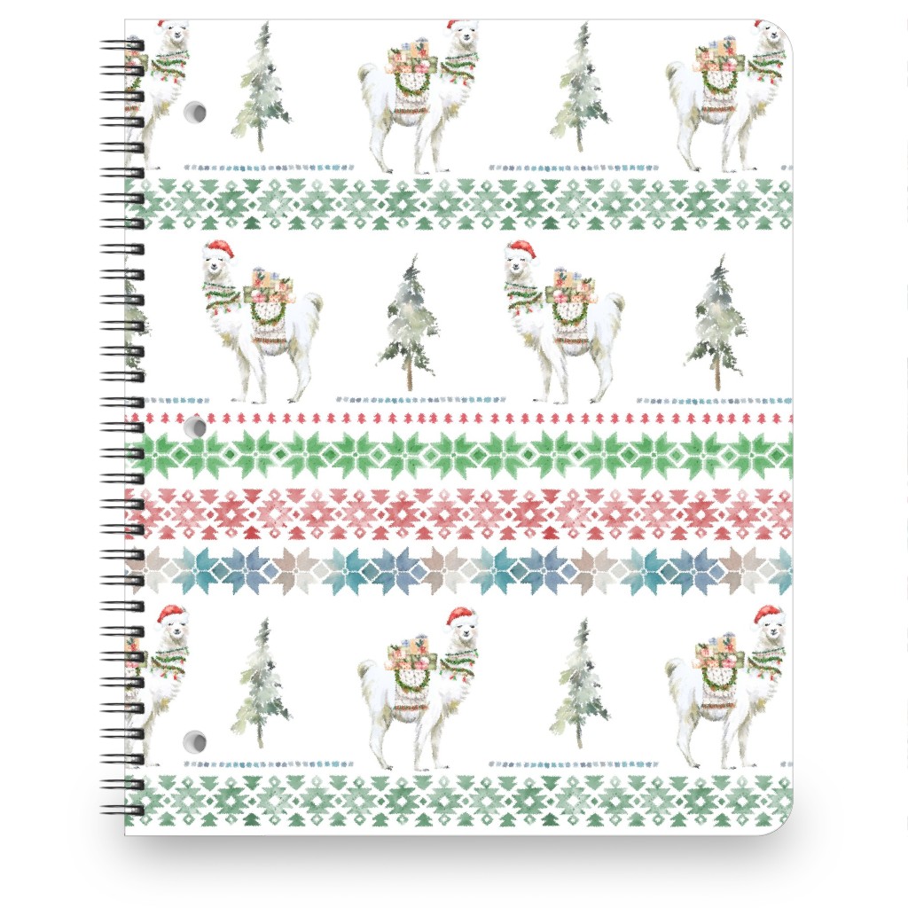 Christmas Llama Sweater Print - Multi Notebook, 8.5x11, Multicolor