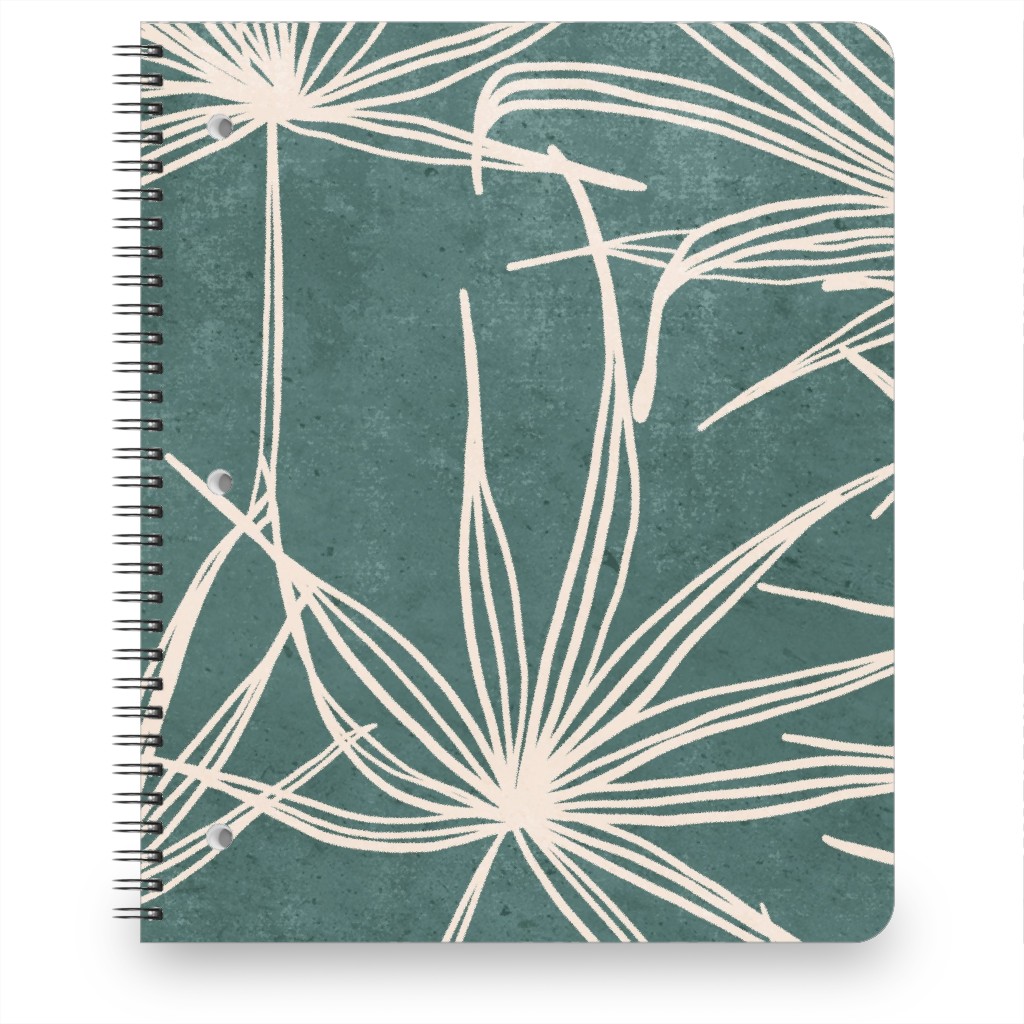 Palm Fronds Fan - Green Notebook, 8.5x11, Green