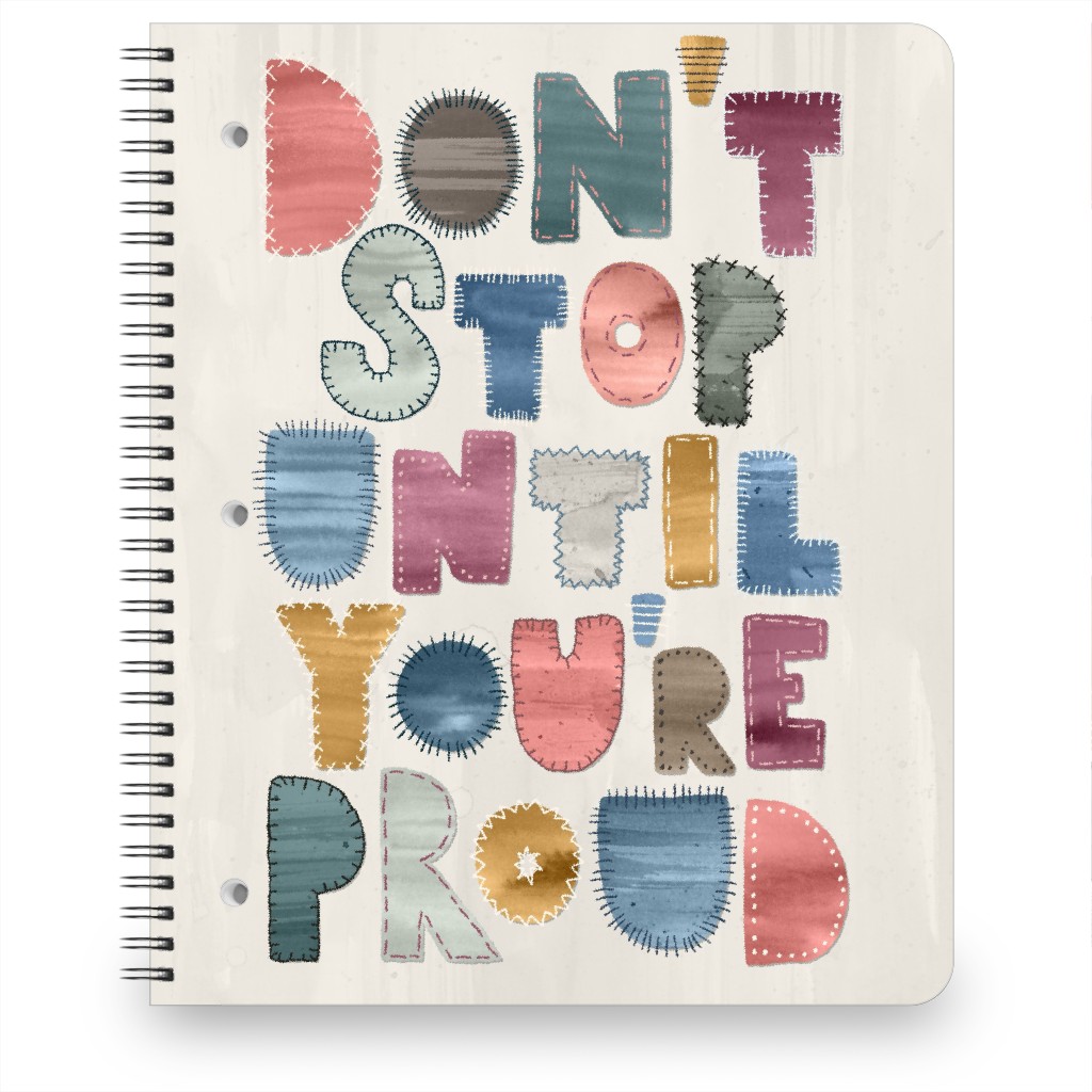 Don't Stop, Motivational Quote Notebook, 8.5x11, Multicolor