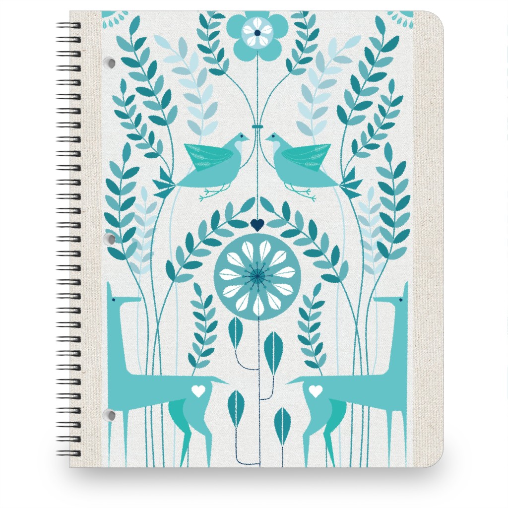 Peaceful Folk of the Forest Notebook, 8.5x11, Blue, True Blue
