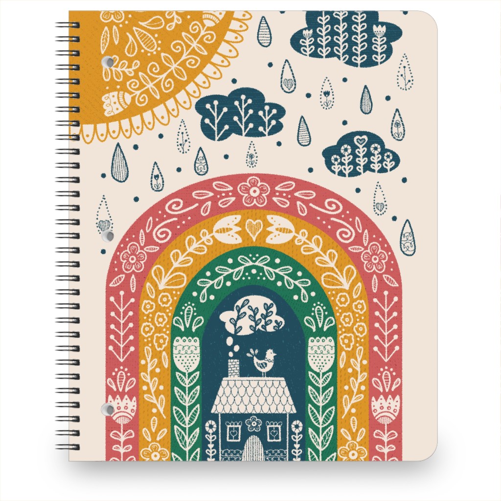 Folk Art Rainbow - Multi Notebook, 8.5x11, Multicolor