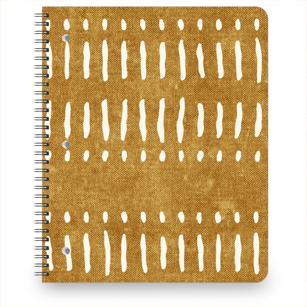 Dash Dot Stripes Notebook, 8.5x11, Yellow, Golden