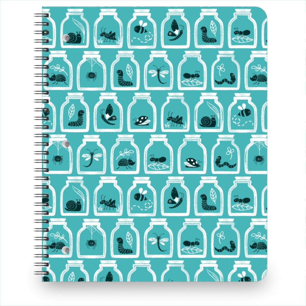 a Collection of Bugs Notebook, 8.5x11, Blue, Paradise