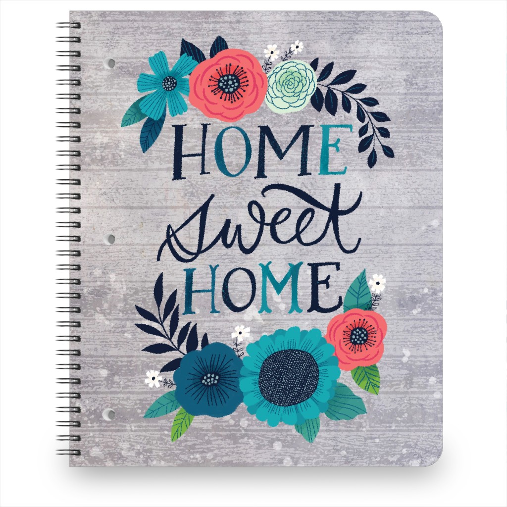 Home Sweet Home - Gray Notebook, 8.5x11, Gray