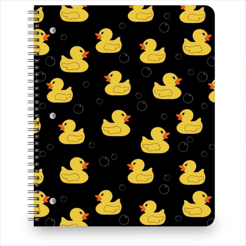 Rubber Duckie - Dark Notebook, 8.5x11, Black, Black
